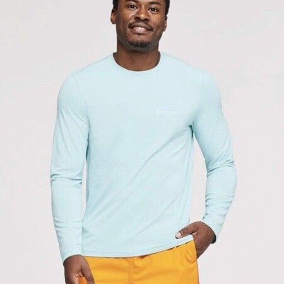 Mens 2024 Cotopaxi Fino Long-Sleeve Tech Tee Large Sea Spray Turquoise - Picture 5 of 5